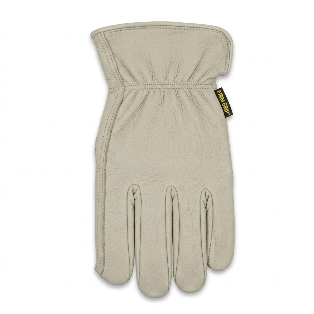 Guante de cuero Firm Grip en color gris claro